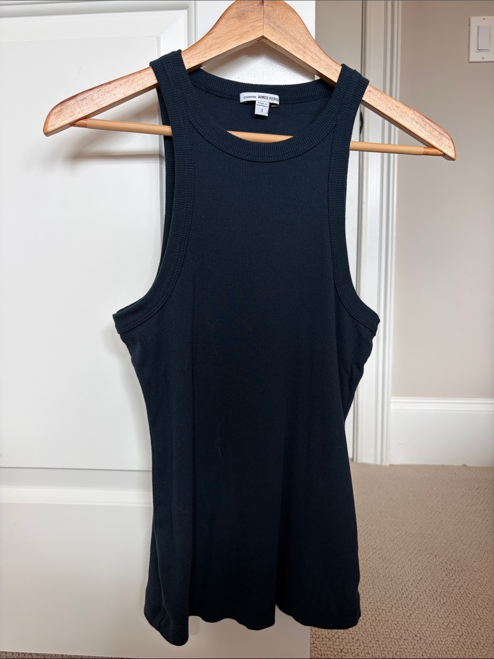 James Perse Navy Ribbed Tank Top